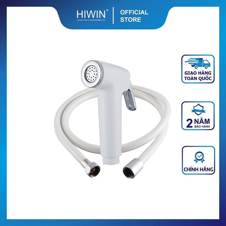Bộ vòi xịt vệ sinh đa năng chất liệu nhựa ABS trắng sứ cao cấp HIWIN PJF-301WW