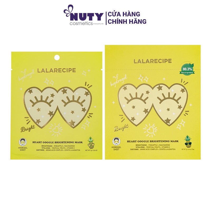 Mặt Nạ Dưỡng Trắng Vùng Mắt Và Má Lalarecipe Heart Goggle Brightening Mask (7.3g)