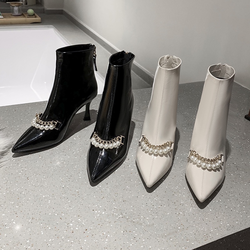 💗Boot Nữ  Boot Nữ  Cổ Thấp💗Giày Bốt Cao Gót Mũi Nhọn Thời Trang Cá Tính Cho Nữ