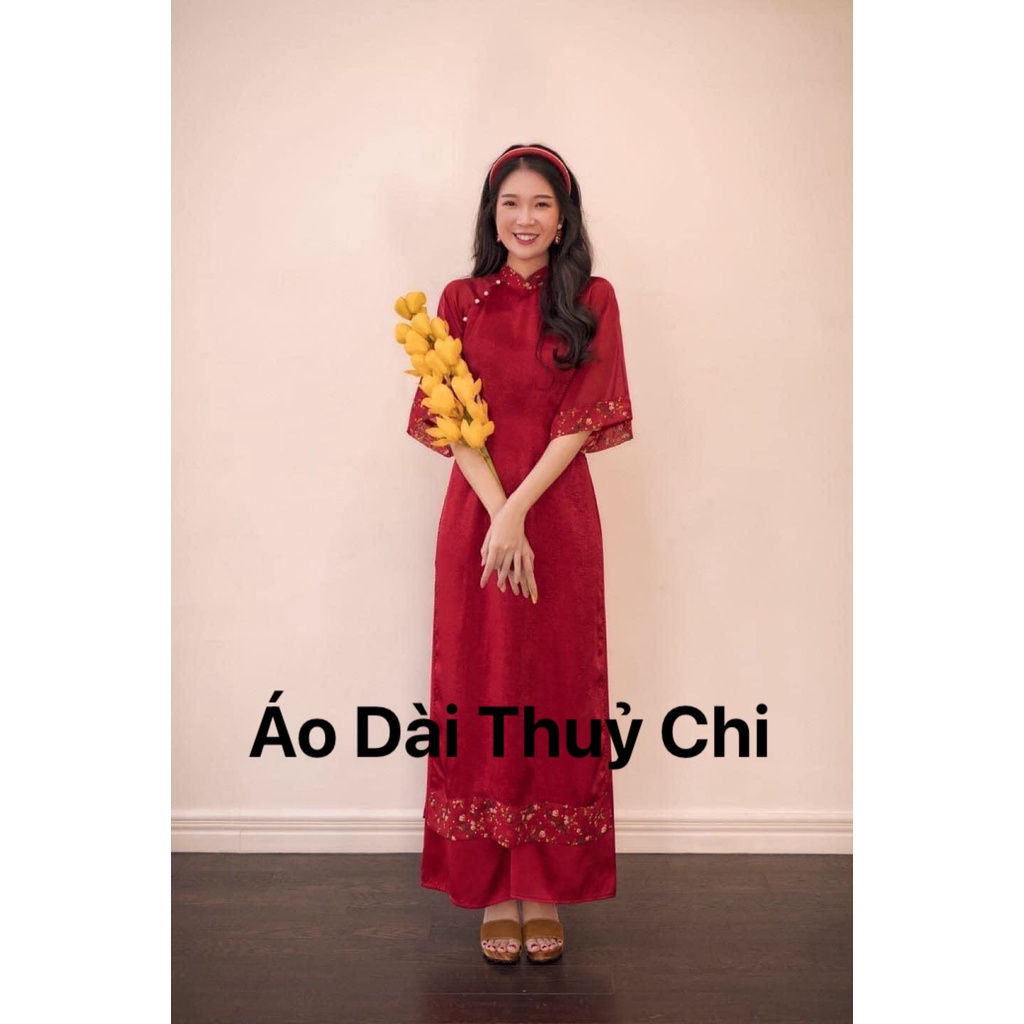 Áo dai cách tân phối nhí hàng thiết kế may sẵn