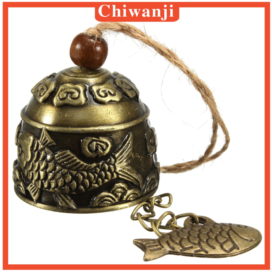 Chuông gió may mắn khắc hình cá phong cách Trung Hoa