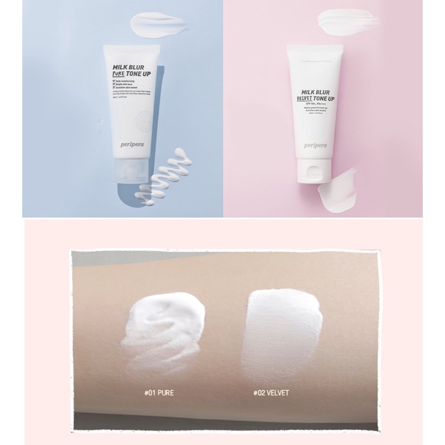 [Mã FMCGMALL -8% đơn 250K] Kem Lót Trang Điểm Peripera Milk Blur Tone Up Cream 60ml