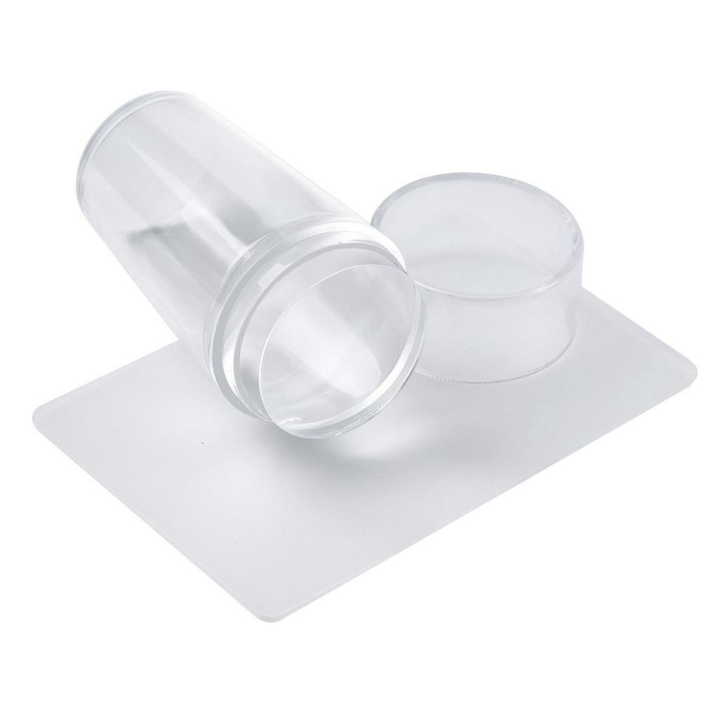 Dụng Cụ In Hình Móng Tay Nghệ Thuật Bằng Silicon Trong Suốt Kèm Nắp Đậy