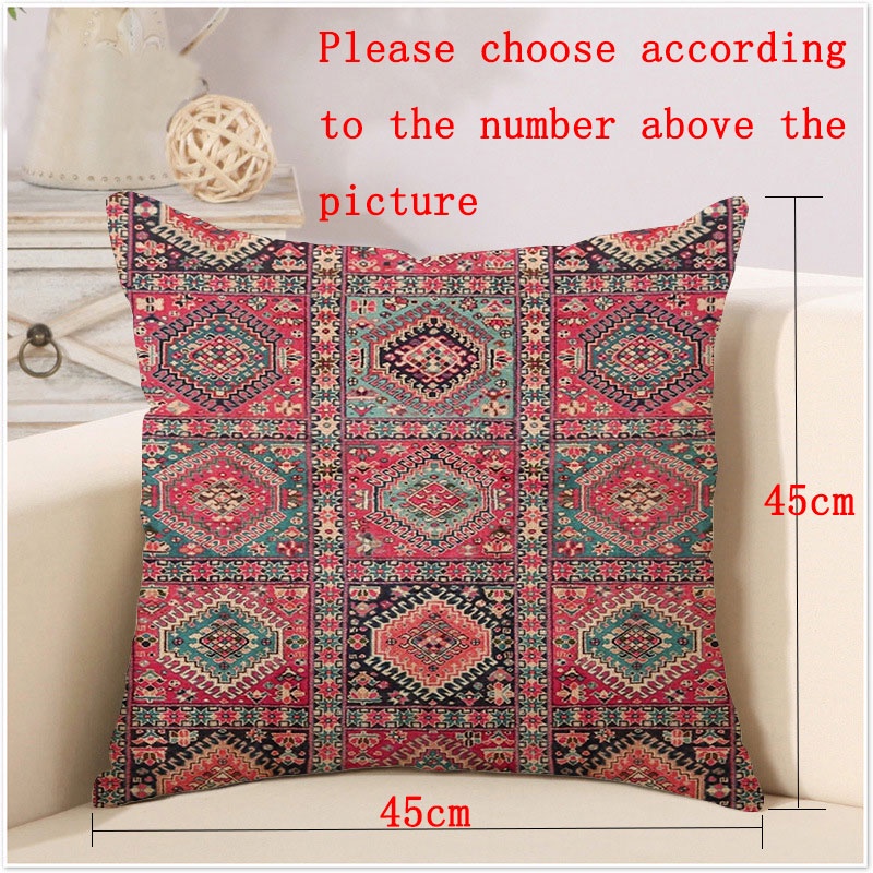 Vỏ Gối Vuông 45*45cm Họa Tiết Bohemian Trang Trí Nội Thất