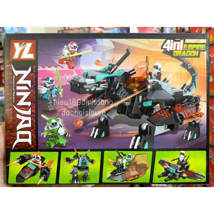 Lắp ráp xếp hình non Lego Ninjago YL843 : rồng của sư phụ wu 4in1