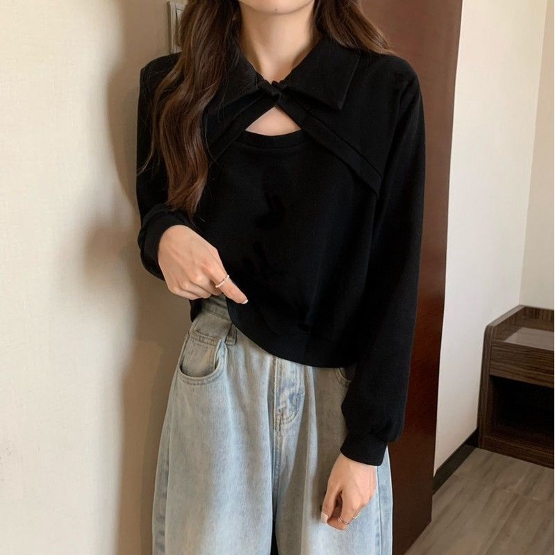 COZOK Áo polo Dài Tay Màu Trơn Hợp Thời Trang Dễ Phối Đồ