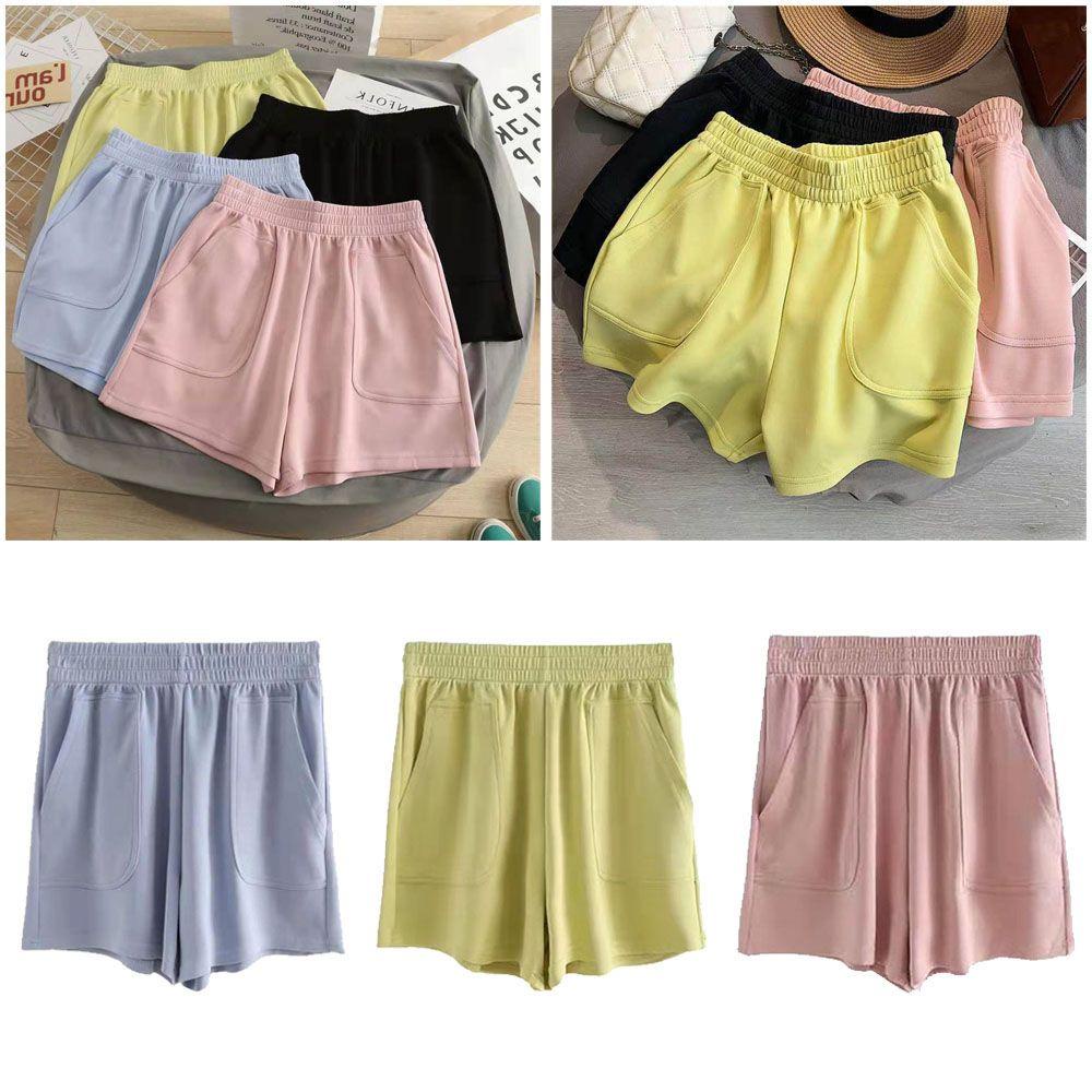 Quần Short Đi Biển Lưng Cao Màu Sắc Kẹo Ngọt Thời Trang Cho Nữ