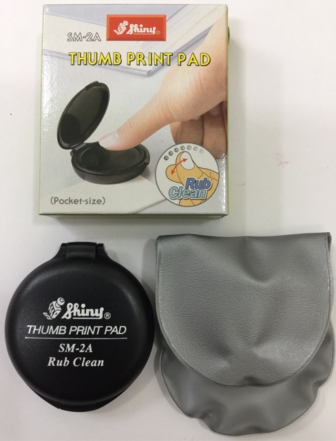 Tampon lăn dấu vân tay không dính tay Thump print pad Shiny SM-2A màu đen