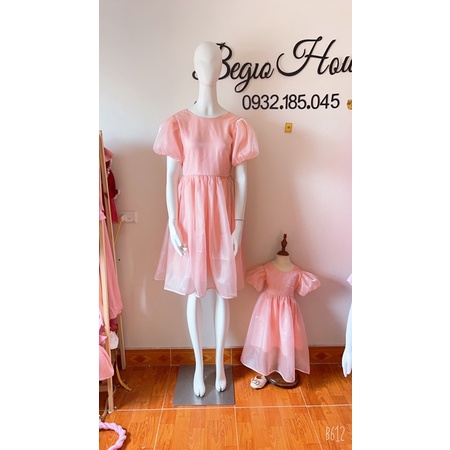 Set đầm hồng cho mẹ và bé