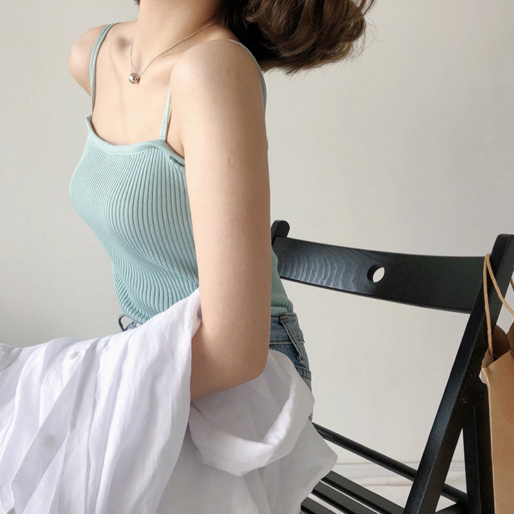 Áo Len Hai Dây Dáng Ôm Thời Trang Mùa Hè Hàn Quốc | BigBuy360 - bigbuy360.vn