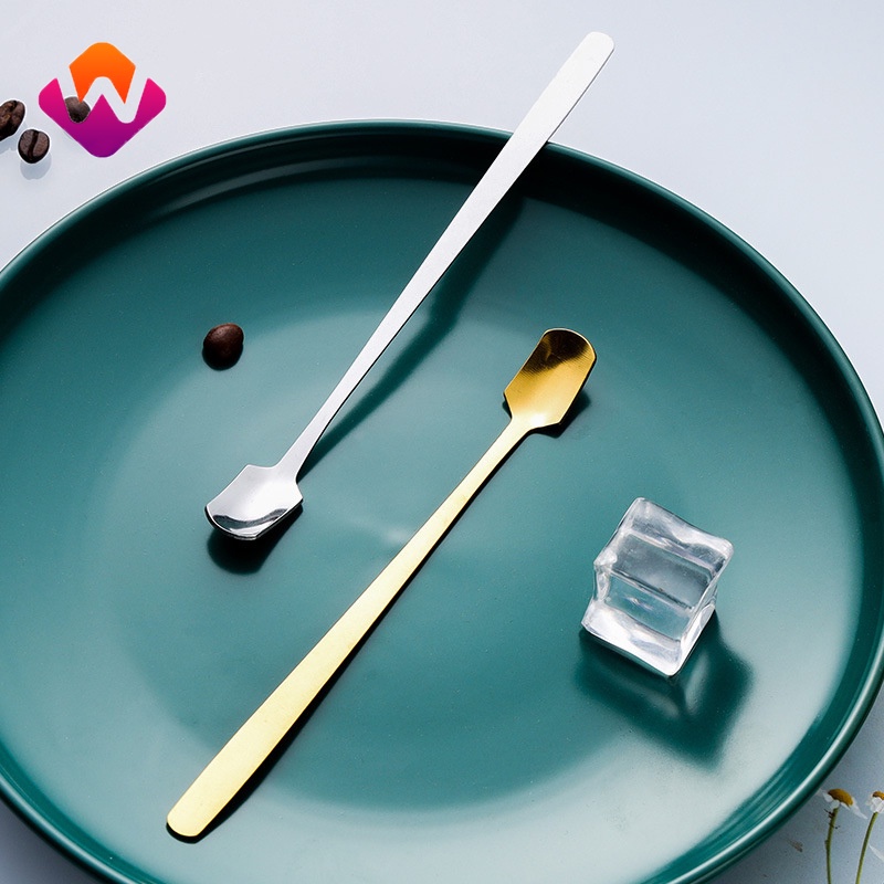 Thìa cà phê bằng thép không gỉ tay cầm dài tiện lợi chất lượng cao
