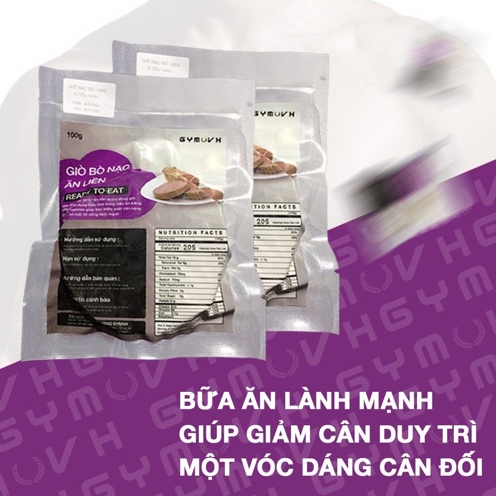 Giò Đùi Bò Túi 100g - Ăn Liền Giúp Tăng Cơ Giảm Mỡ