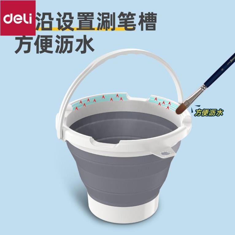 Cốc rửa cọ Deli - pha màu đa năng có thể gấp gọn -  73901 [Deli]