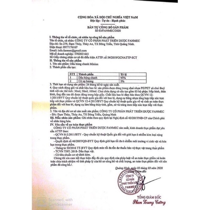 Dầu húng chanh Minion gold - tăng đề kháng - giảm ho, sổ mũi