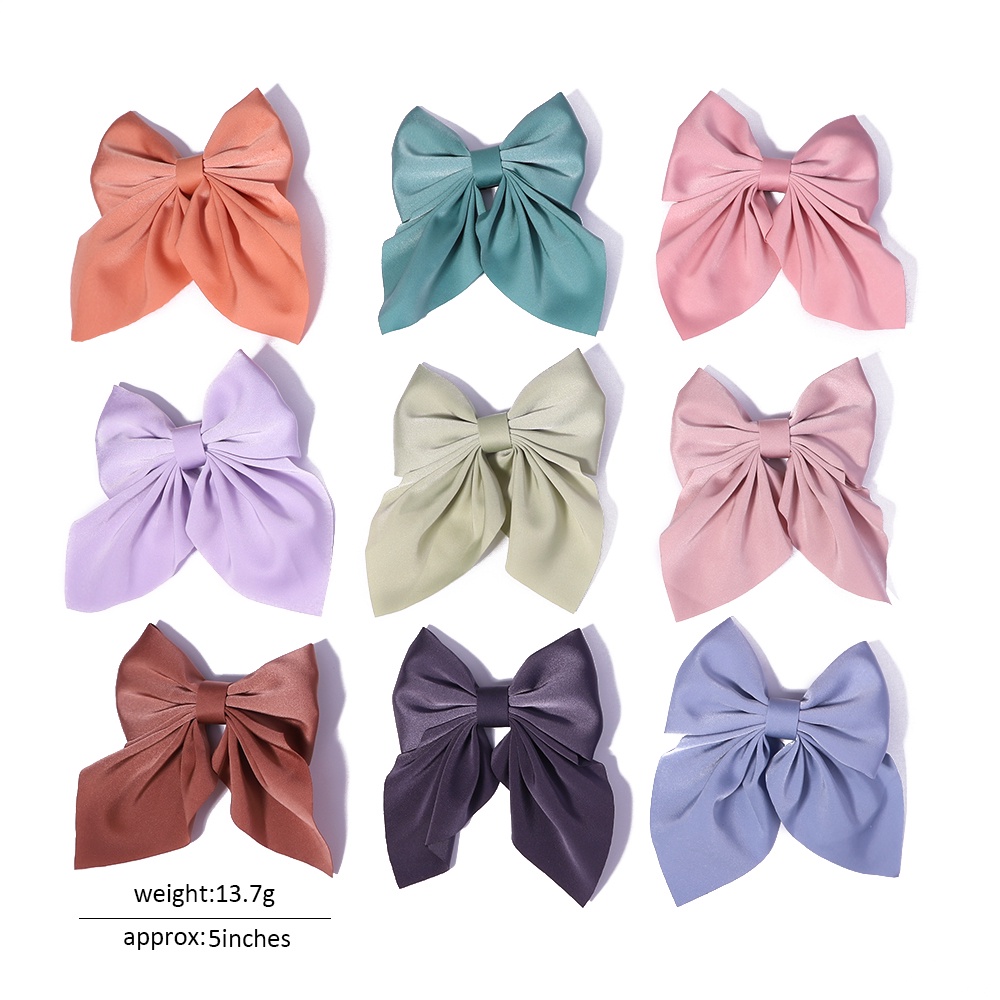Kẹp tóc Kidsbows hình nơ satin màu trơn ngọt ngào cho bé gái