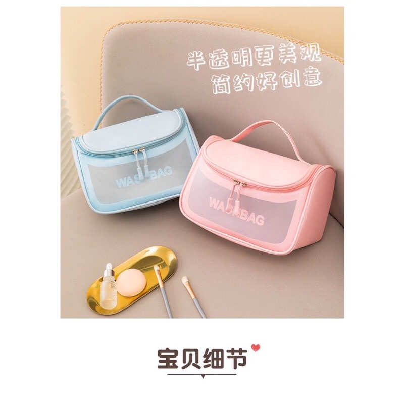 Túi xách nữ cầm tay đựng đồ mỹ phẩm đa năng COSMETIC BAG nhiều ngăn nhựa PVC chống thấm nước