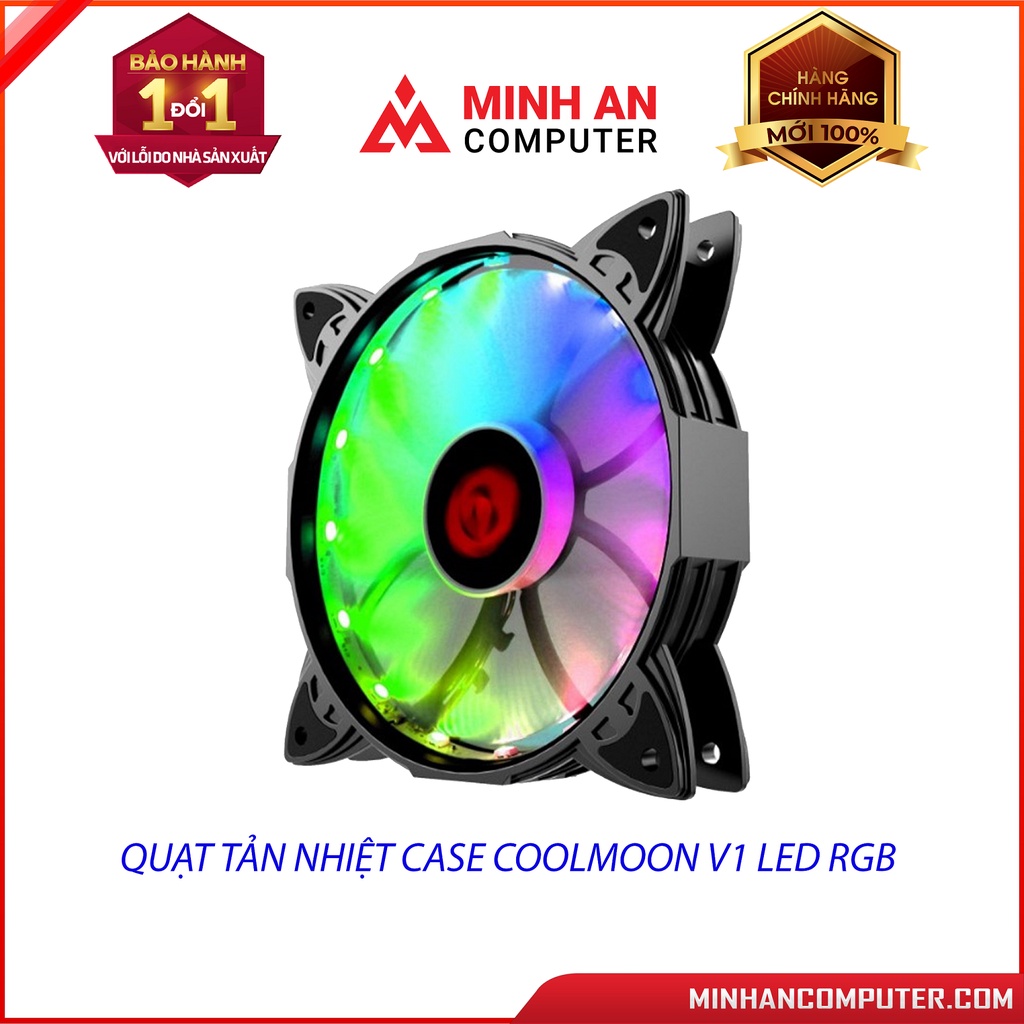 Quạt tản nhiệt Case Coolmoon V1 LED RGB - Hàng chính hãng