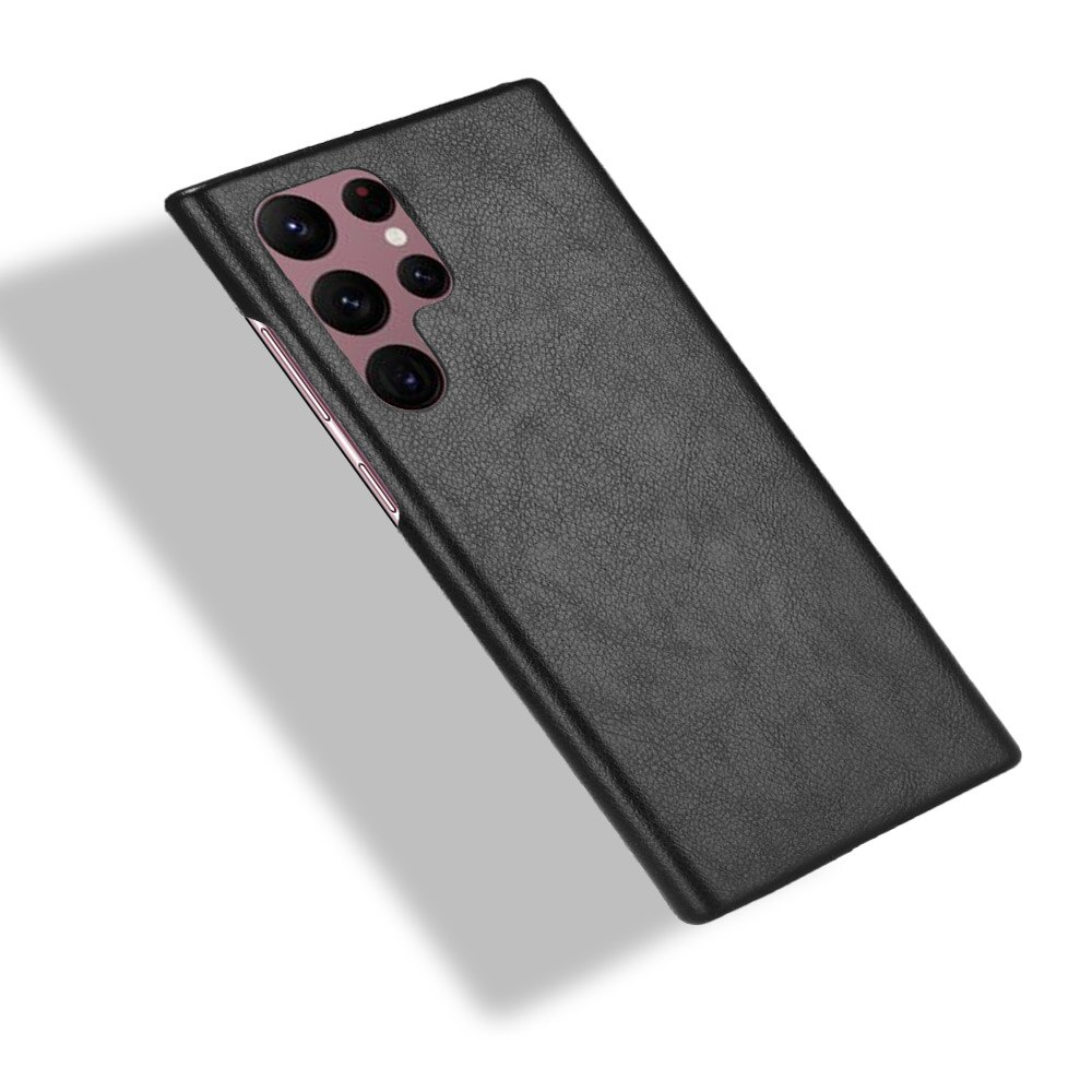 Ốp điện thoại bằng da PU và PC họa tiết vân trái vải dành cho Samsung Galaxy S22 Ultra Plus 5G