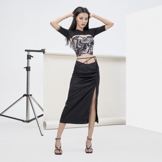 CHÂN VÁY LỤA CỘT EO
