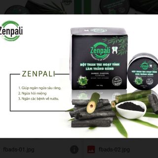 BỘT THAN TRE HOẠT TÍNH TRẮNG RĂNG CAO CẤP ZENPALI ( Tặng 1tuyp kem đánh răng SENSODYNE )