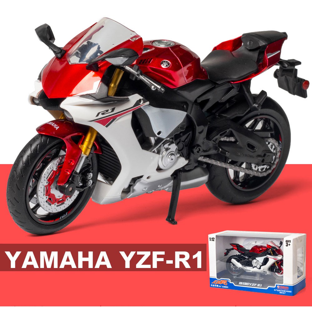 XE MÔ HÌNH MOTO Siêu xe YAMAHA YZF-R1 | MSZ tỷ lệ 1:12 màu Đỏ