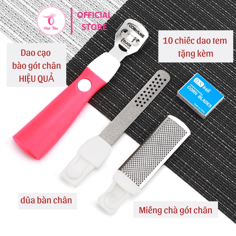 Cây chà gót chân trị nứt nẻ gót chân siêu hiệu quả VIỆT THƯ, chất liệu inox, 75gr, 15,5cm