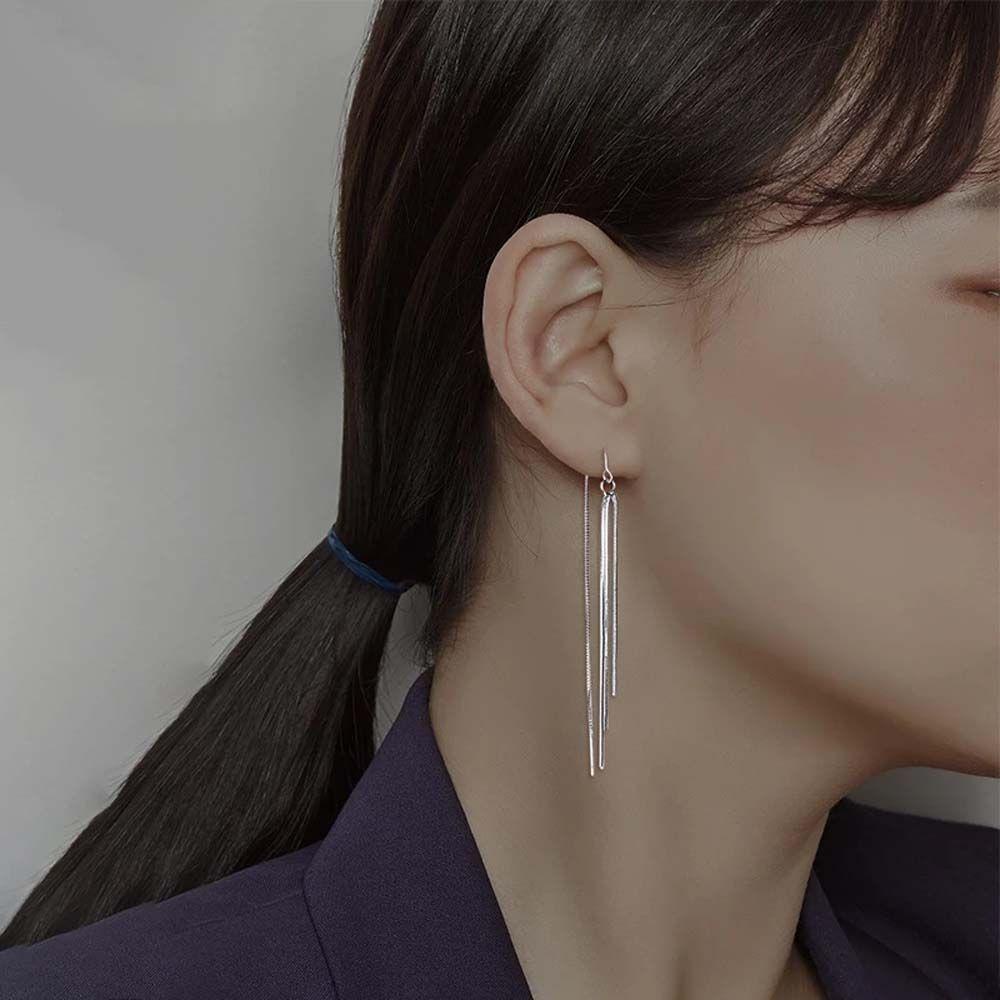 Khuyên Tai Tua Rua Dài Hình Chữ U Thời Trang VANES1 Dành Cho Nữ