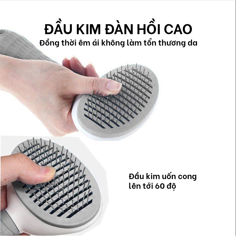 Lược Chải Lông Chó Mèo, Lược Chải Lông Thú Cưng Tự Làm Sạch Chất Liệu Cao Cấp