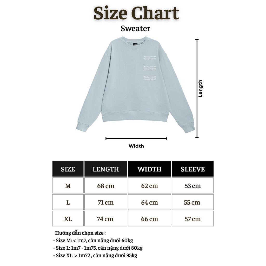 Áo sweater unisex 4lucky 6123 &quot;DAYDREAM&quot;, form rộng dày dặn ấm áp