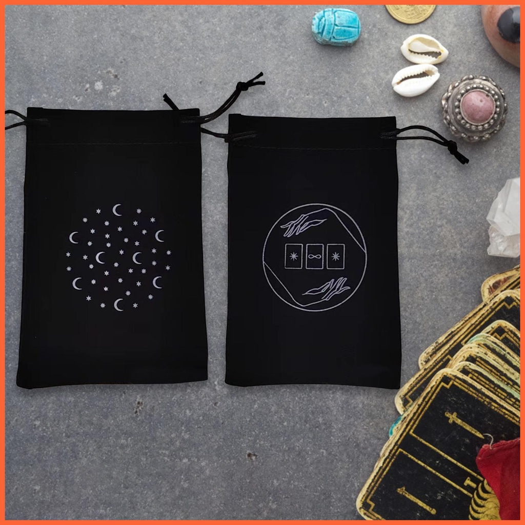 Túi Dây Rút Đựng Bài Tarot Họa Tiết Trăng Sao Mềm Mại