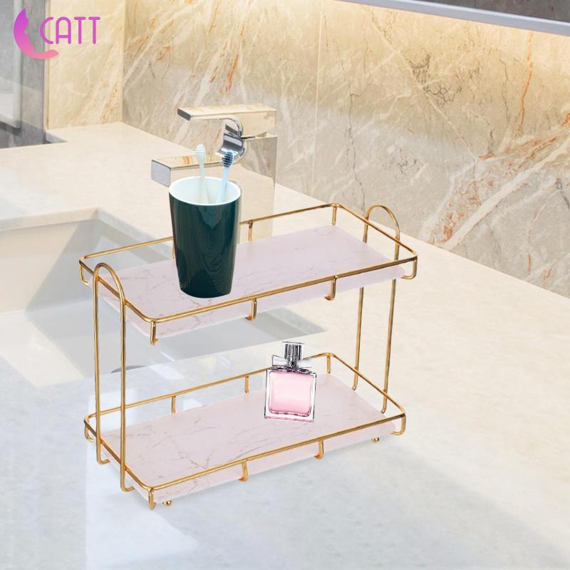 Giá Đỡ Trưng Bày Nước Hoa 2 Tầng Bằng Sắt Để Bàn Tiện Lợi