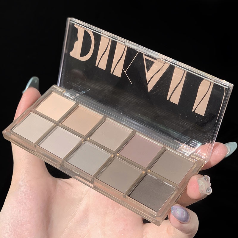 [Hàng mới về] Bảng phấn mắt DIKALU 10 màu lì và ánh nhũ kết hợp trang điểm bắt sáng DIY | BigBuy360 - bigbuy360.vn
