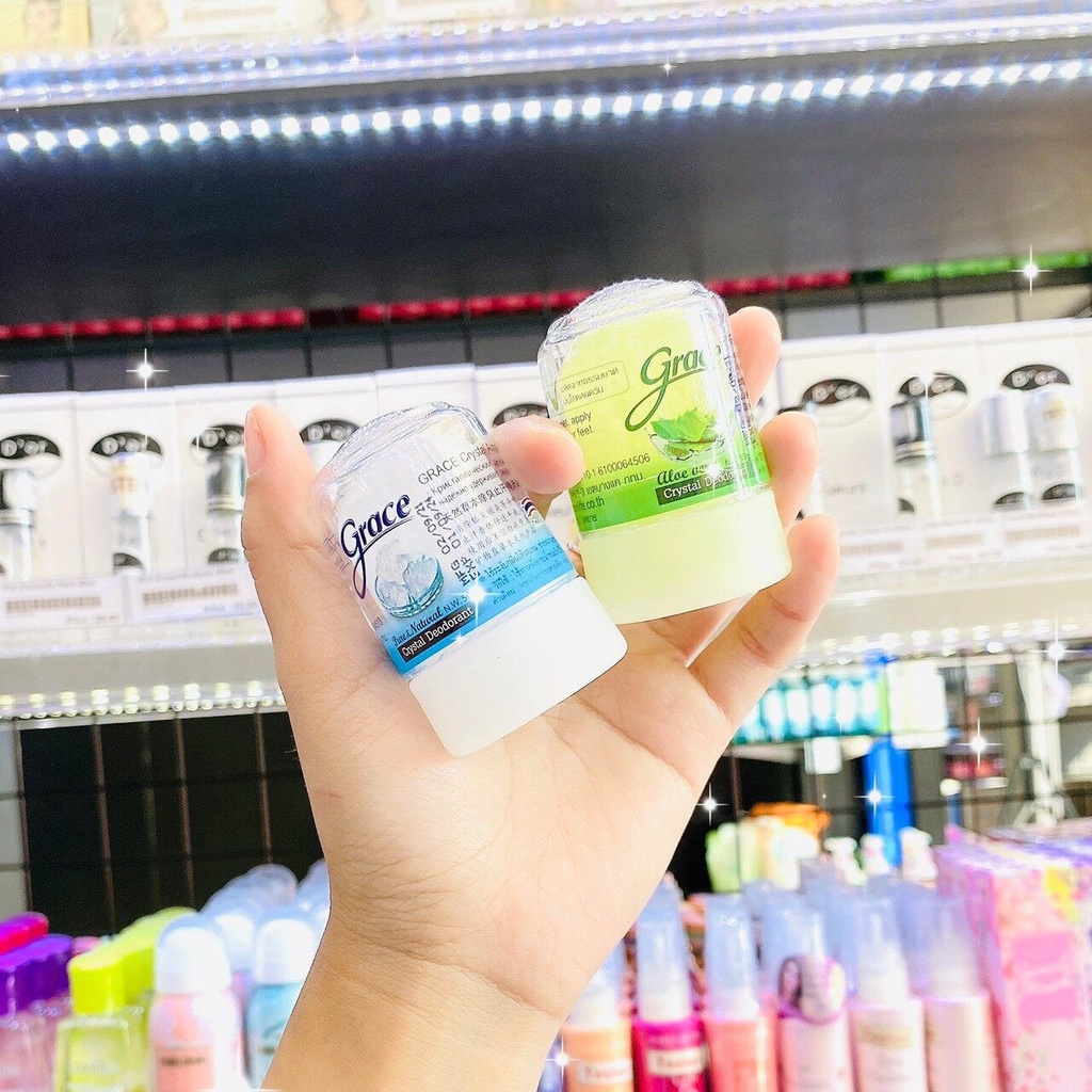 Lăn khử mùi từ phèn chua Grace Thái Lan dạng đá khử mùi 24 tiếng nhiều mùi hương