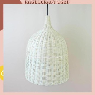 Lồng đèn thả trần mây tre sơn trắng - Hàng xuất khẩu - HANDICRAFT SHOP