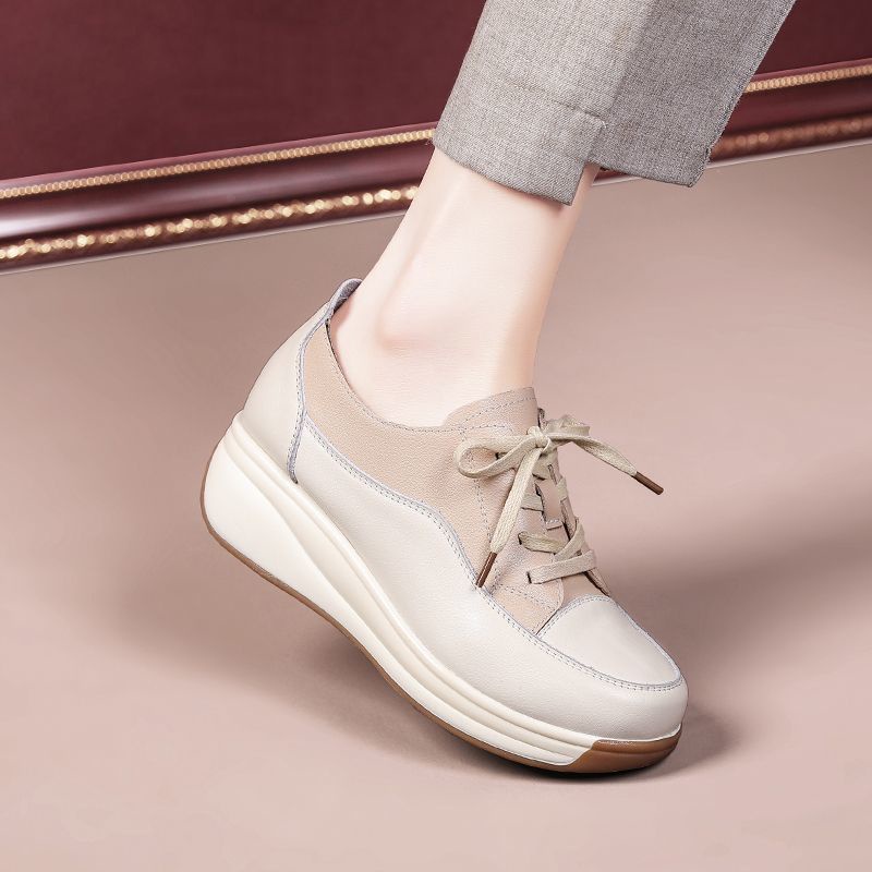 Giày Thể Thao Đế Xuồng Thoải Mái Bền Bỉ Không Lốp Xe Cho Nữ