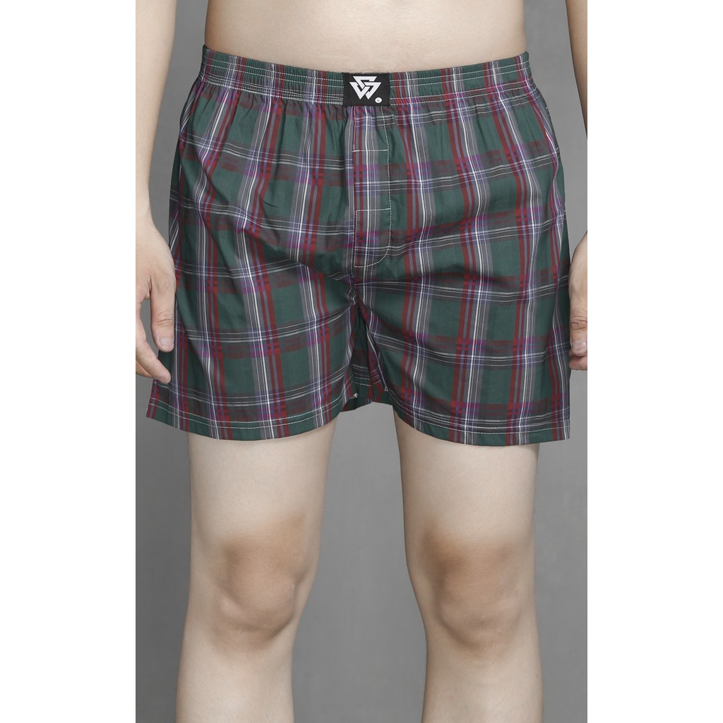 Quần Boxer Sọc Xanh/Đỏ