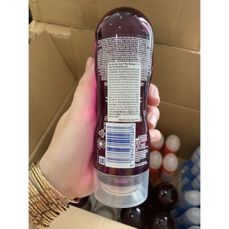 Gel Bôi Trơn Durex Masage Play 2IN1 200ML Siêu Trơn Mượt Mà