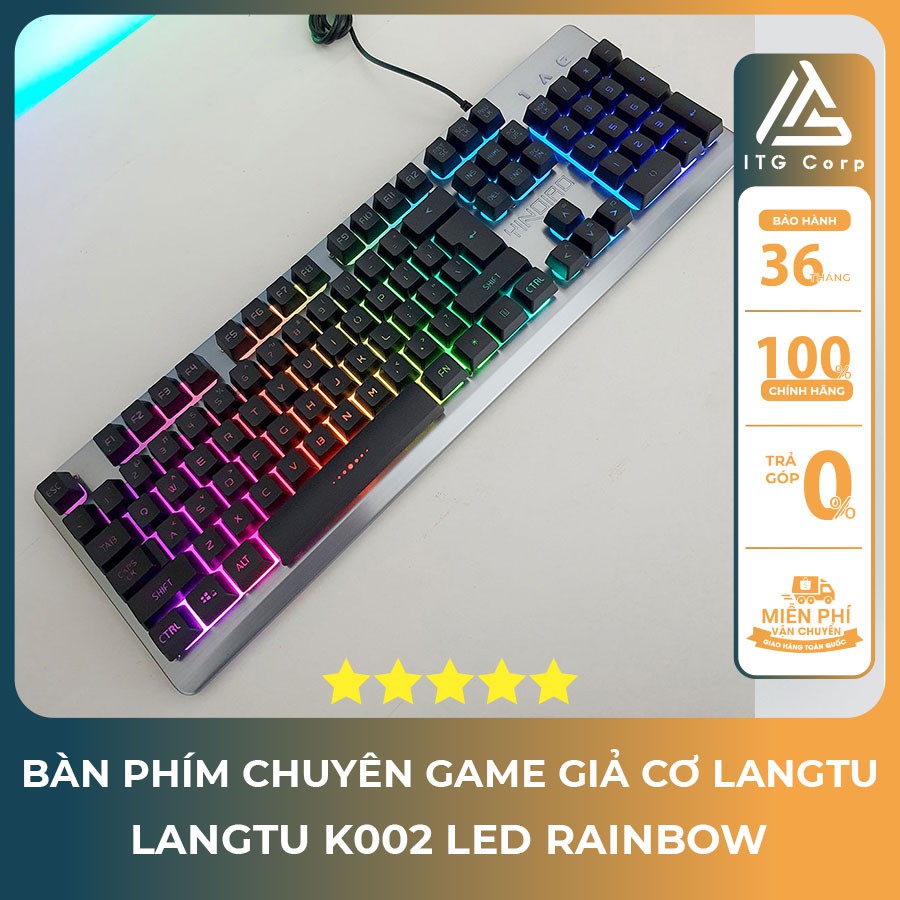 Bàn Phím Chuyên Game giả cơ LangTu K002 LED Rainbown (xám)