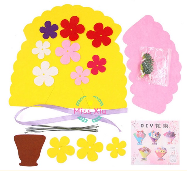 Bó hoa vải tự trang trí tặng người thân yêu