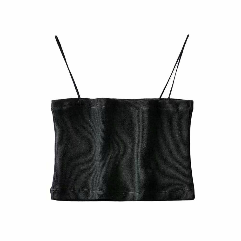 [Mã BMBAU50 giảm 7% đơn 99K] Áo bra hai dây sợi bún croptop CERA-Y màu đen CRA019