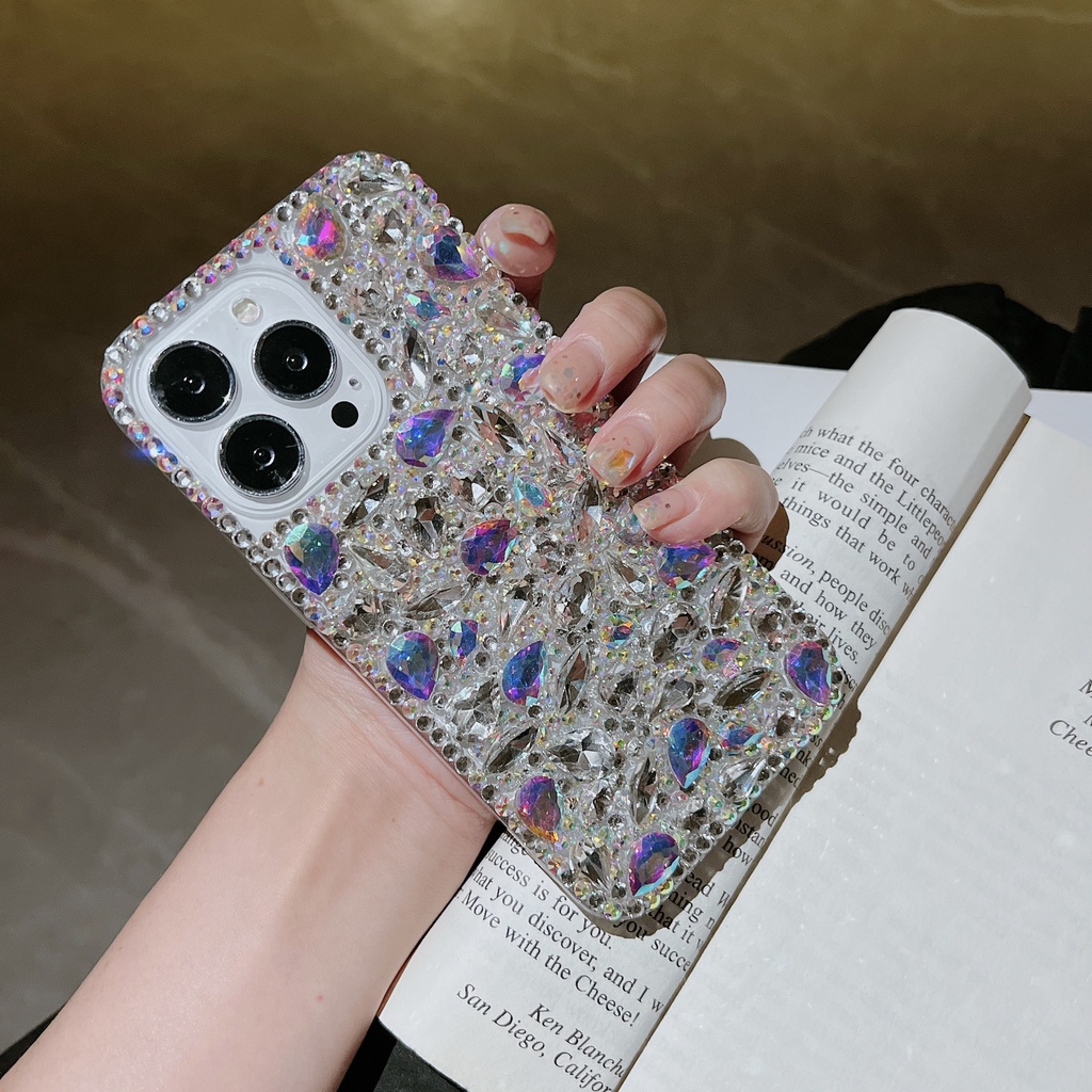 Ốp Điện Thoại Đính Kim Cương Giả Lấp Lánh Cho iPhone 13 Pro Max 14 Plus 12 11 X XR XS Max 6 7 8 Plus SE 2022 13Mini