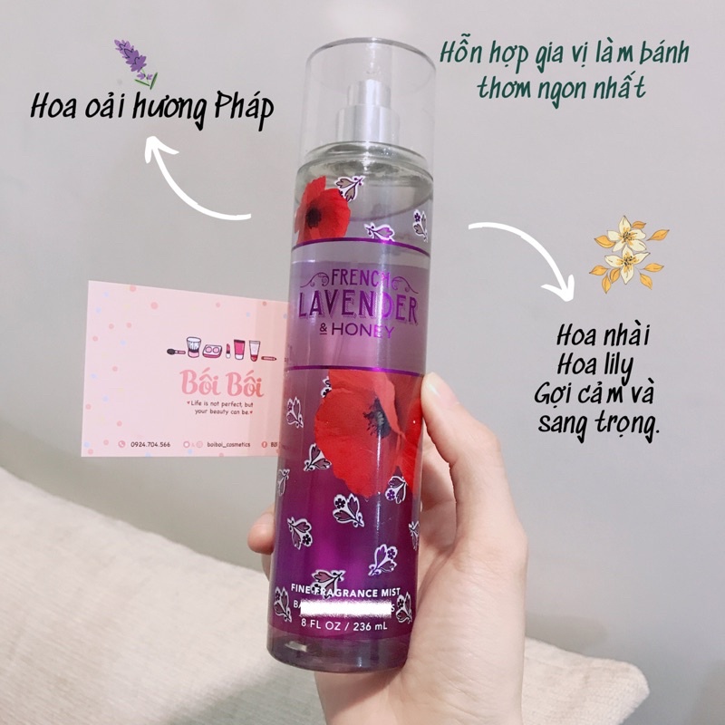 Xịt thơm Body mist BATH & BODY WORKS các mùi