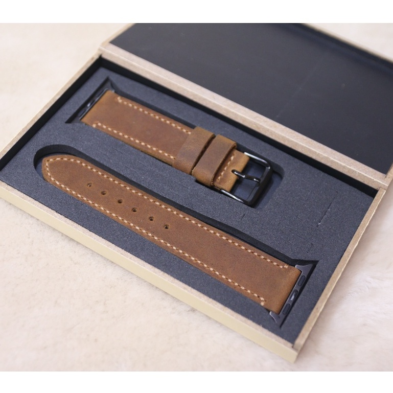 Dây đeo thay thế Apple Watch da bò sáp handmade