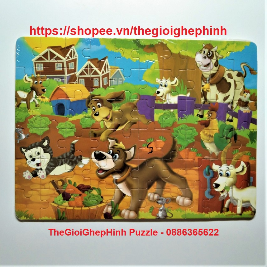 Đồ chơi tranh ghép hình 24, 40, 60 miếng gỗ puzzle - Bộ ghép hình - Tranh xếp hình