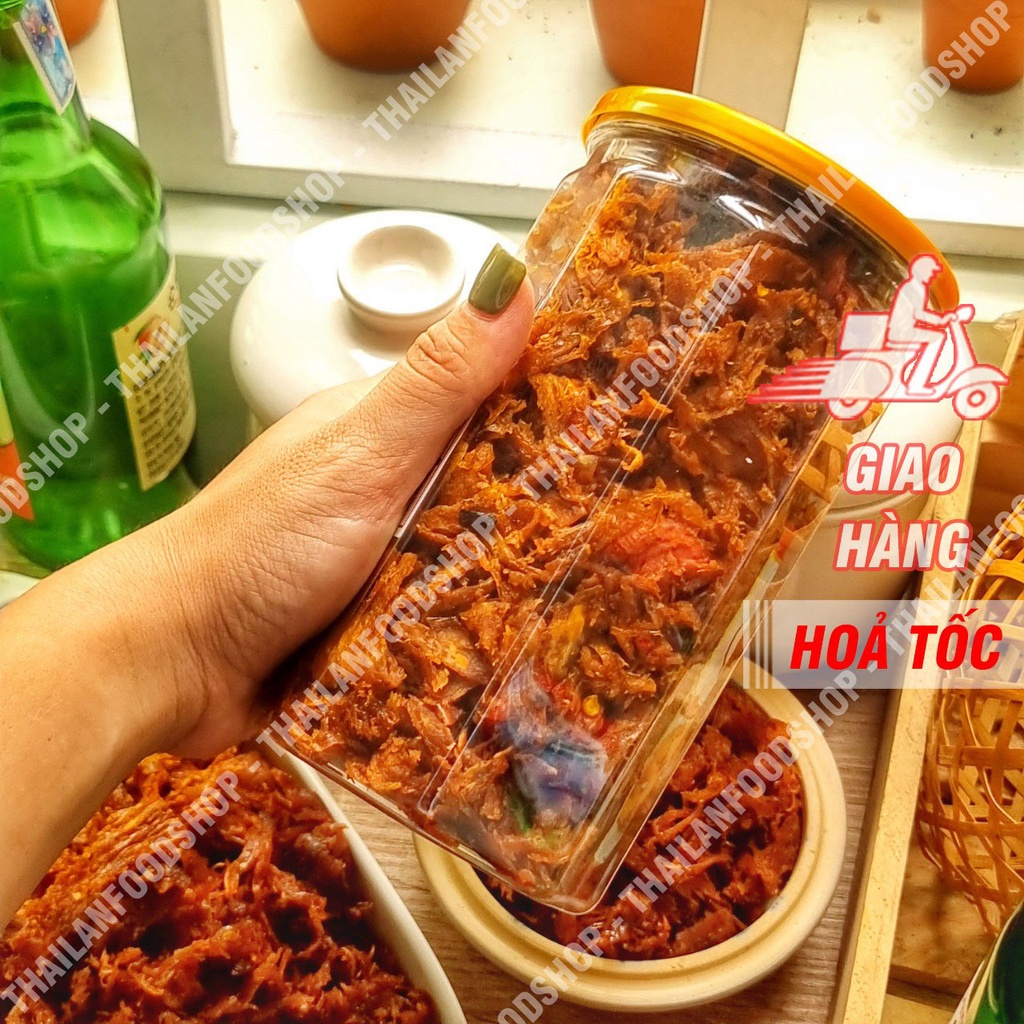 Khô Mực Xé Sợi Tẩm Vị Bình Định - Lon 300Gr