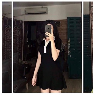 Đầm dáng suông cổ sơ mi bigsize cao cấp