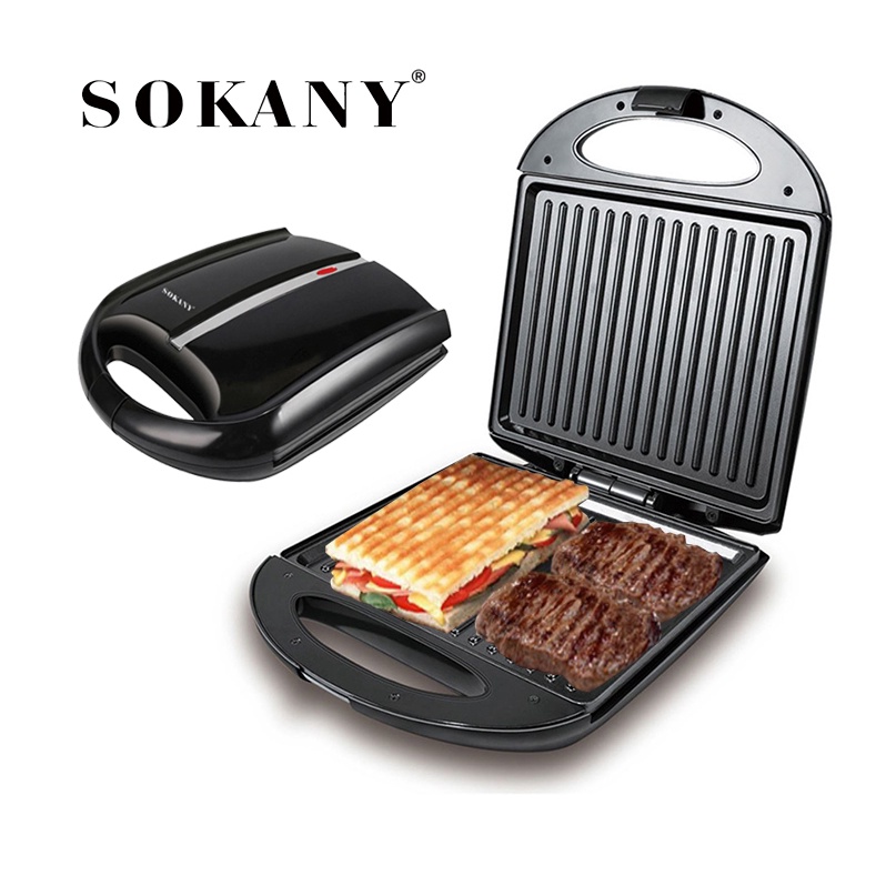 Máy nướng ép bánh mì, máy kẹp bánh mỳ size rộng Chính hãng SOKANY [BH 12 Tháng]