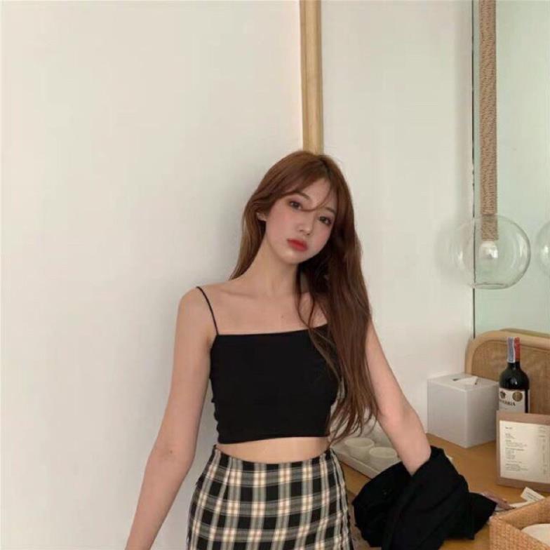 Áo 2 dây bún trơn Siêu Xinh ( Màu ngẫu nhiên , trắng, đen,Tím)