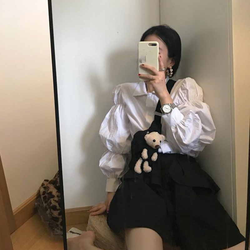 Áo sơ mi kiểu tay dài phồng phong cách Pháp thời trang dành cho nữ hàng loại 1 chất đẹp đi học đi làm