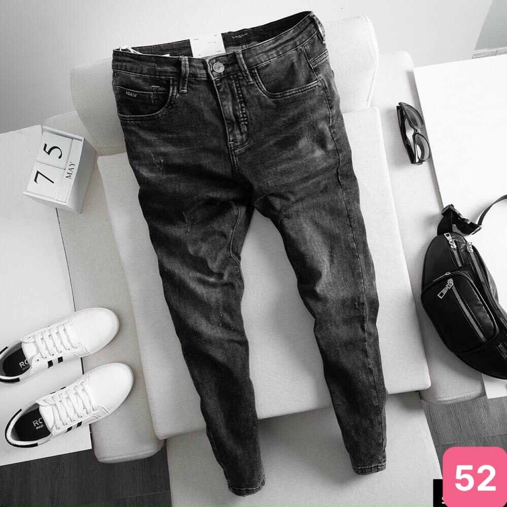 Quần bò nam boy phố đen rách gối form skinny chất jean cao cấp co dãn 4 chiều cực đẹp, quần rin nam Havado 113 MỚI